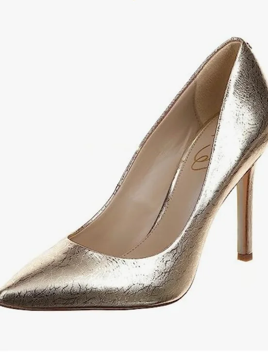Sam Edelman Hazel Pointed Toe Pumps In Gold Leaf Size 8.5M - Picture 2 of 8
